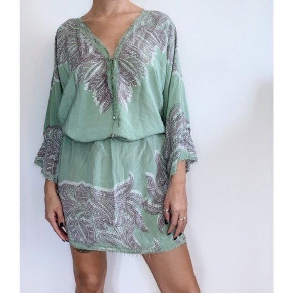 Yoana Baraschi Dresses & Skirts - Yoana Baraschi Anthropologie Silk Fringe Dress